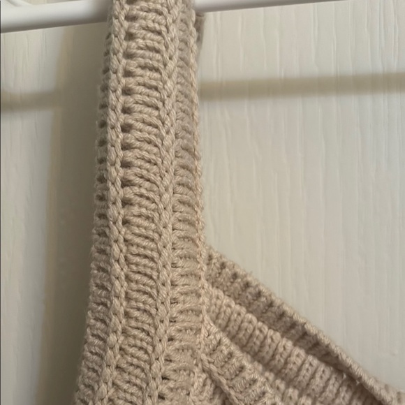 Joie Cream Ribbed Crop Tank Top Sleeveless - Picture 5 of 6